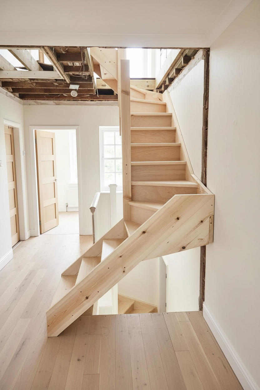 Staircase in finished home setting